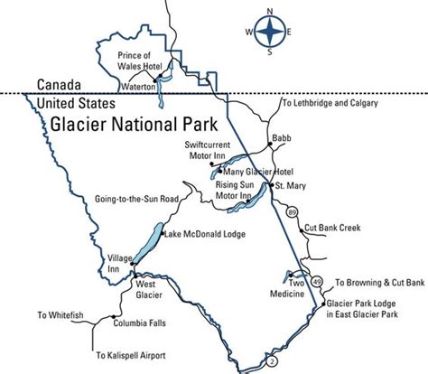 Glacier National Park Lodging Map Wedding Honeymoon Out West