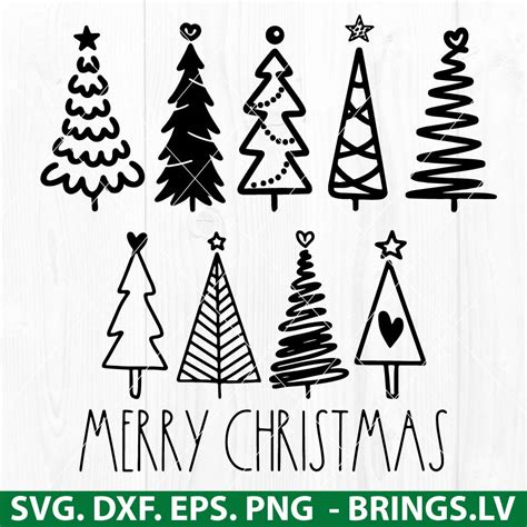 Merry Christmas Svg Christmas Trees Svg Png Dxf Eps