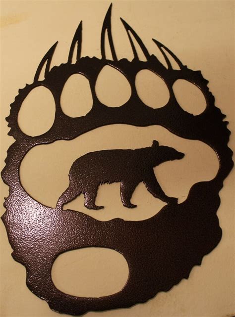 Black bear family cub keyholder rack hook. Bear Track with Bear Metal Wall Art Home Decor Copper Vein ...