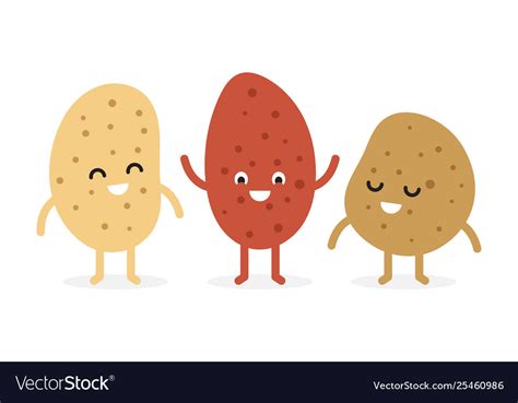 Funny Cartoon Cute Potato Royalty Free Vector Image