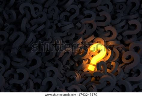 3d Illustration Glowing Gold Question Mark Stock Illustration 1743243170