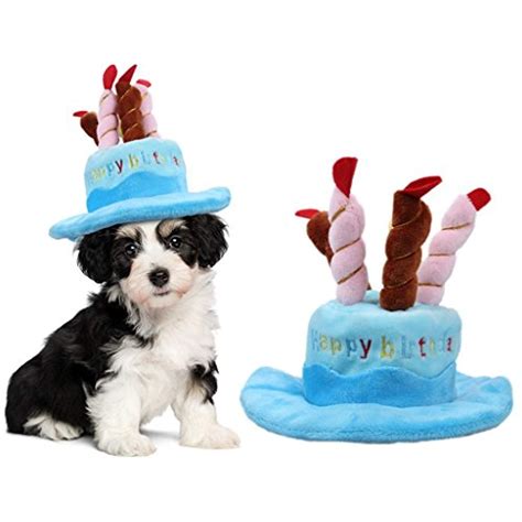 Owude Pet Birthday Hat Cute Dog Birthday Hat With Cake And Candles