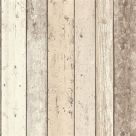 Colours Shoreline Beige Timber Cladding Wallpaper Wood Effect