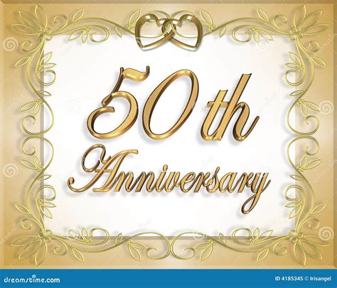 50th Wedding Anniversary Card Stock Illustration Image 4185345