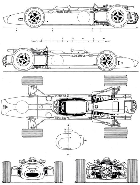 Lotus 43 Brm Cutaway Drawing Race Cars Blueprints Lotus Car