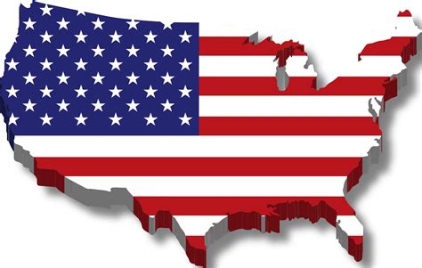 Clipart America Map Flag W Drop Shadow