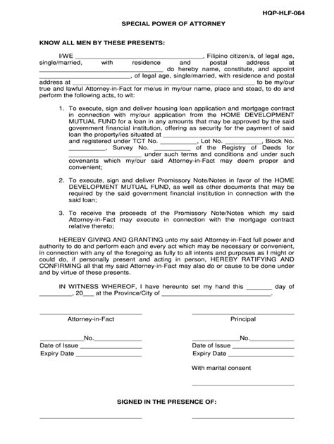 Special Power Of Attorney Fill Online Printable Fillable Blank