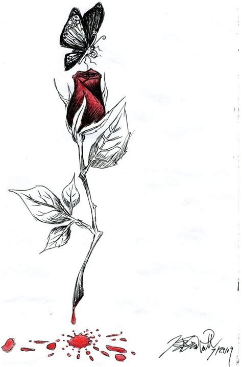 Bleeding Rose Drawing