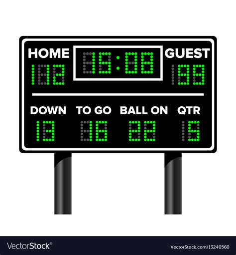 American Football Scoreboard Sport Game Score Vector Image