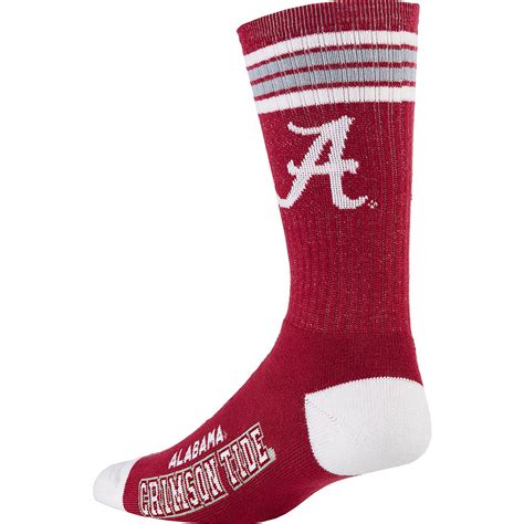 For Bare Feet Adults University Of Alabama 4 Stripe Deuce Socks Academy