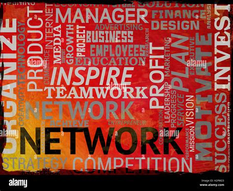 Network Words Meaning Global Communications And Connectivity Stock