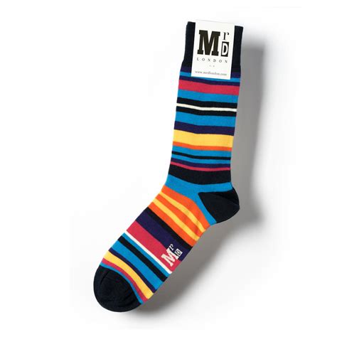 Fun Multi Stripe Fine Sock By Mrd London