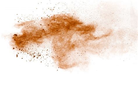 Premium Photo Explosion Of Deep Brown Powder On White Background