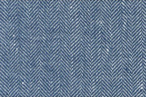 Blue Herringbone Linen Fabric 59 150cm Wide White Blue Linen