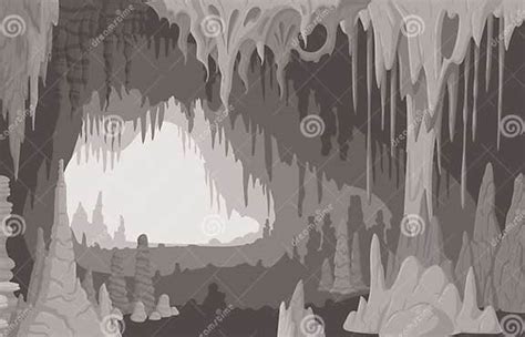 Stalactites And Stalagmites Cave Nature Limestone Cavern Cartoon