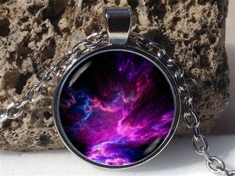 Purple Nebula Art Pendant Nebula Necklace Purple Nebula Etsy Nebula