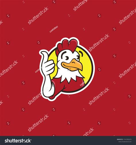 Happy Chicken Thumbs Mascot Stock Vector Royalty Free 1741993679