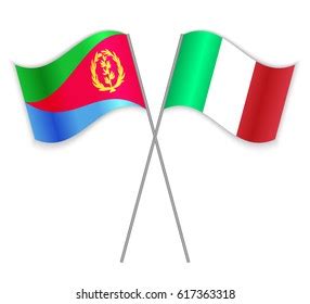 Eritrean Italian Crossed Flags Eritrea Combined Stock Vector Royalty