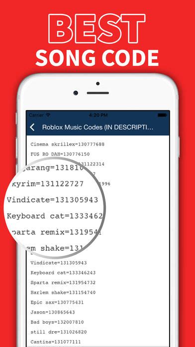 If you want to get updated or you want to listen to the latest song in the roblox then there are mainly three methods and every how to listen to music in roblox and enabling roblox song ids and roblox music codes? Music Code for Roblox - Song Code Roblox tycoon for iOS ...