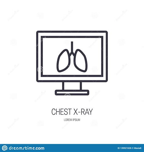Vector Chest X Ray Icon In Linear Style Stock Vector Illustration Of
