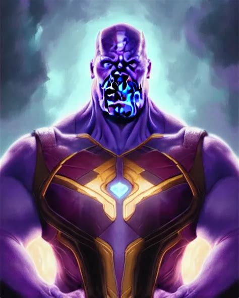 Thanos Portrait The Avengers Digital Art Intricate Stable Diffusion