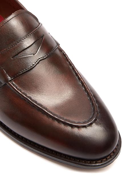 Grenson lloyd leather loafers in dark brown (brown) for men