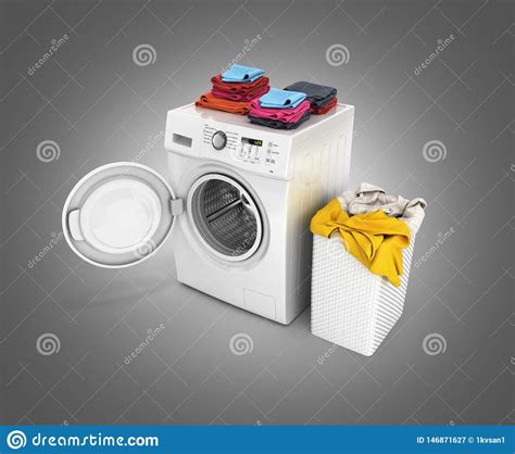 A warm water wash temperature is (90 degrees f.; Concept Of Washing Clothes Washing Machine With An Open ...