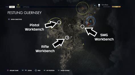 Sniper Elite 5 Festung Guernsey Workbench Locations Map Allgamers