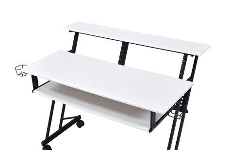 Perfectly fit for every workspace, this suitor music recording studio desk offers style without sacrificing function. Suitor White Computer Desk 92902-92518 Acme Corporation Office Furniture | Comfyco Furniture