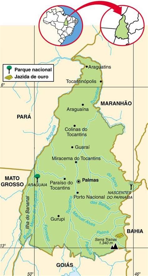 Tocantins Mapa Do Tocantins Geografia Mapa Brasil Regiões
