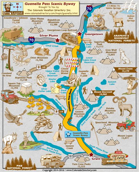 Guanella Pass Scenic Byway Map Colorado Vacation Directory