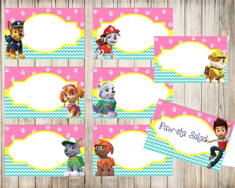Customized Paw Patrol Food Labels Paw By Veronicavaselinarts 5bf