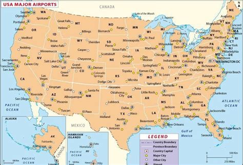 Mapa De Los Aeropuertos De Eeuu Ubicación De Los Aeropuertos Y