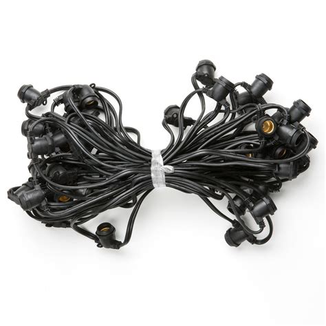 C9 Commercial String Light Sets Black Wire With G50 Clear Bulbs