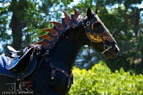Medieval Friesian Horse Armor Game Of Throne Leather Tack Headstall
