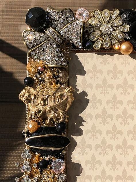 Unique Jewel Embellished 8x10 Picture Frame With Gold And Etsy