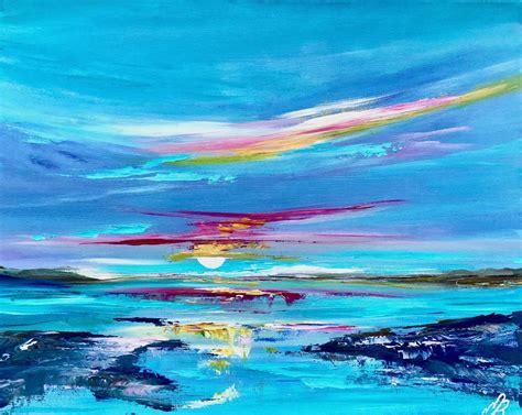 Abstract Sunset Acrylic Painting By Marja Brown Artfinder