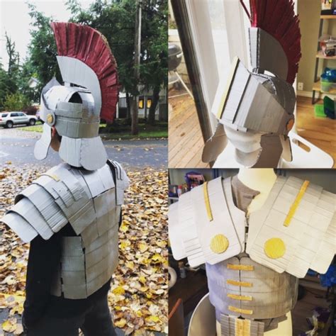 A lot of people want to wear a roman soldier costume this halloween. DIY Halloween! Cardboard Roman soldier costume - Eat The Marshmallow!
