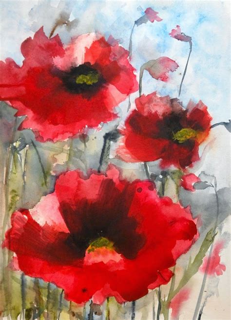 Sam18622 1152×1600 Watercolor Poppies Poppy Painting