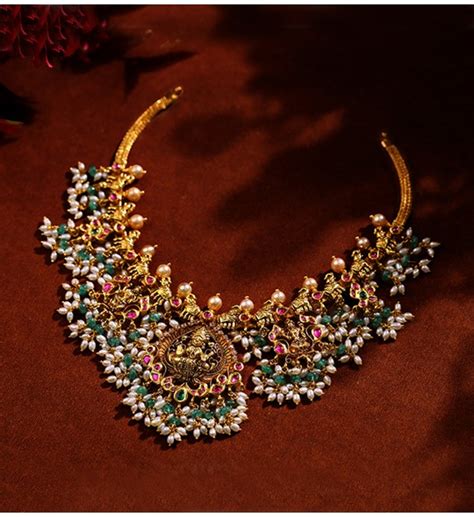 Laxmi Guttapusalu Necklace In Kundan And Nakshi Workmanship Using