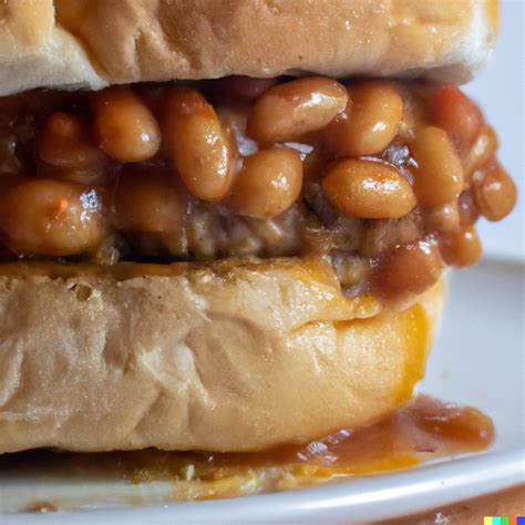 A Burger Filled With Baked Beans Dall·e 2 Images