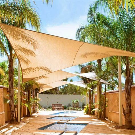 Outdoor shade sail patio sunscreen awning garden sun canopy 98% uv block cover. 180/280 GSM Heavy Duty Shade Sail Sun Canopy Outdoor ...