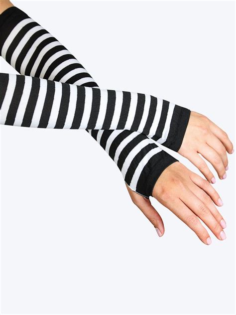 black and white striped gloves style no 2017 arm warmers striped gloves fingerless gloves