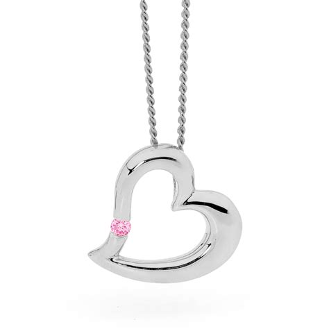34883 czp sexy silver heart pendant with pink cz