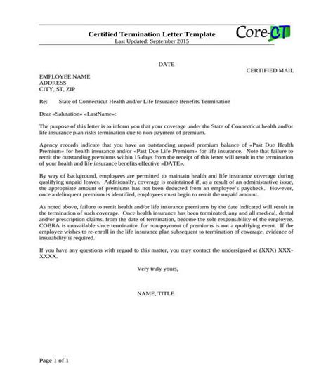 Employer Template Proof Of Loss Of Coverage Letter From Employer