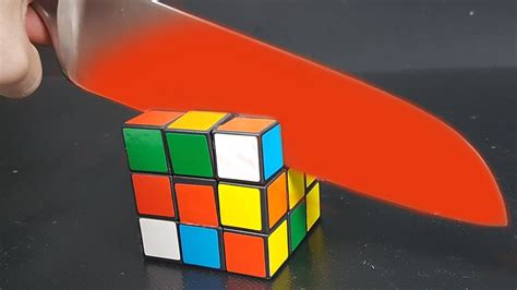 Experiment Glowing 1000 Degree Knife Vs Rubiks Cube Youtube