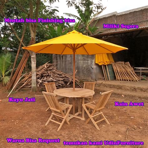 Jual Kursi Meja Payung Tenda Cafe Kafe Warung Taman Lestoran Kayu Jati