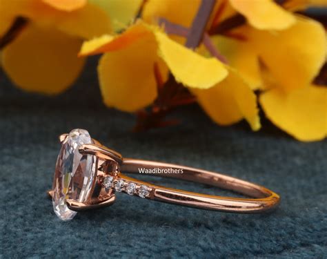 Elongated Oval Diamond Engagement Ring 7x11 Mm Moissanite Etsy