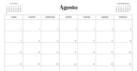 Calendario Agosto 2023 Para Imprimir Pdf Gratis Reverasite