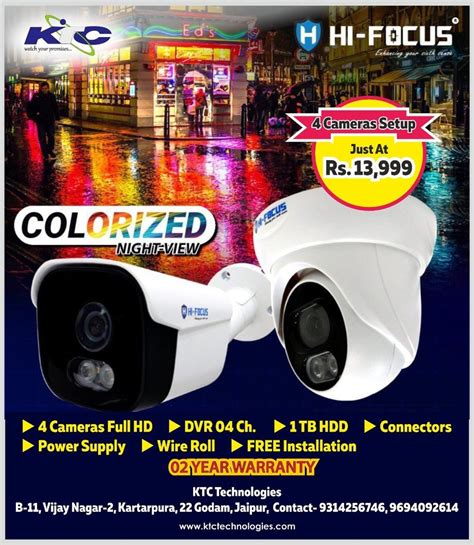 Hi Focus Cctv Hd Camera Setup For Outdoor Use Day And Night Vision At